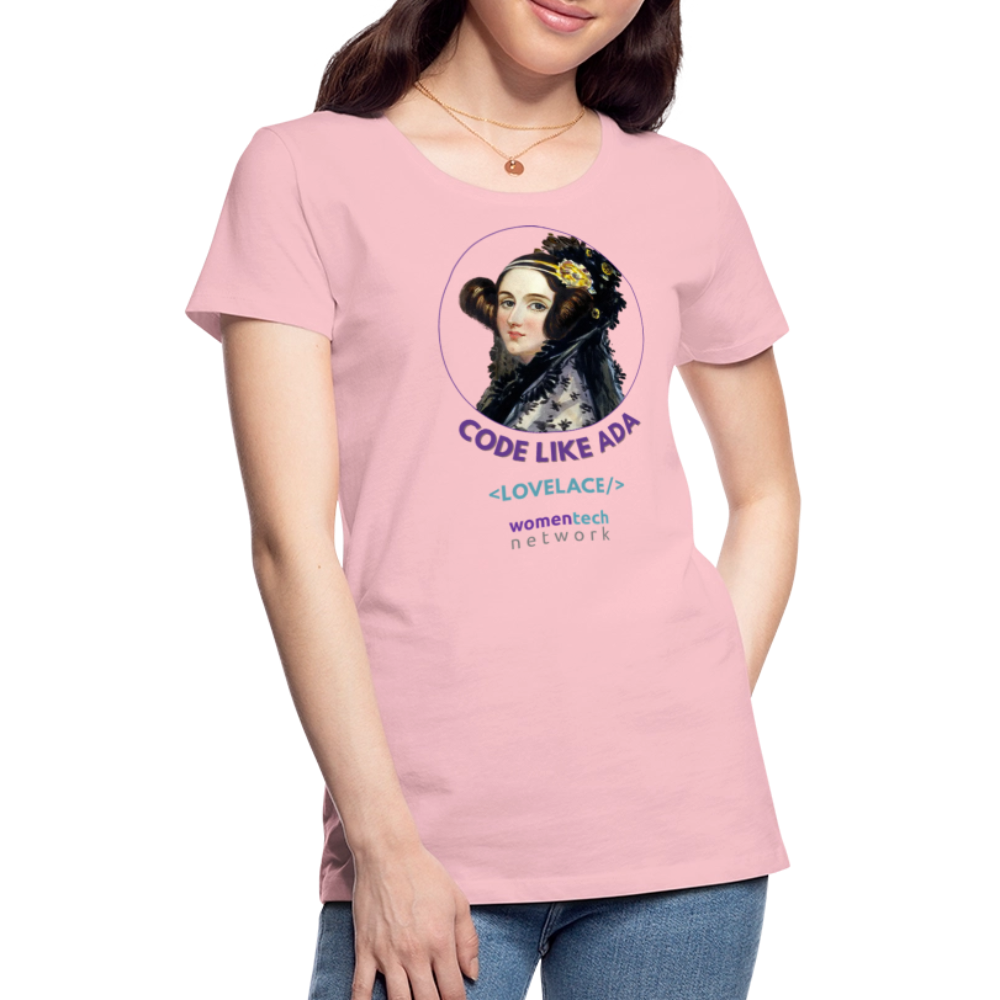 Women’s Premium T-Shirt - Ada Lovelace Edition - Code Like Ada - pink