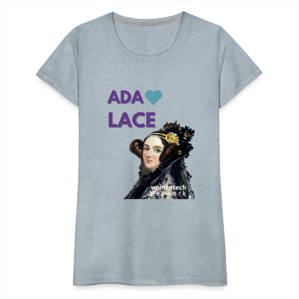 Women’s Premium T-Shirt - Ada Lovelace - Heart - heather ice blue