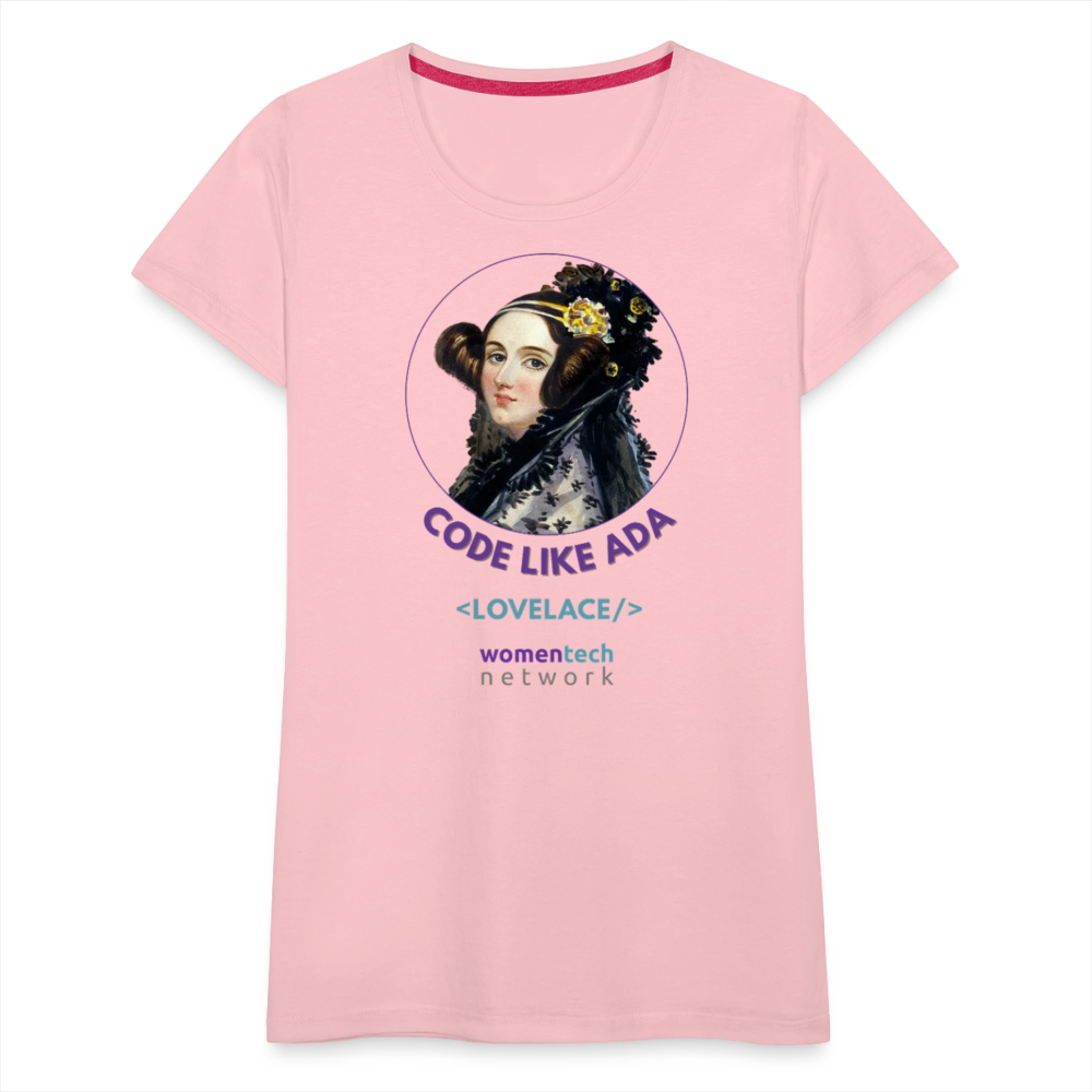 Women’s Premium T-Shirt - Ada Lovelace Edition - Code Like Ada - pink