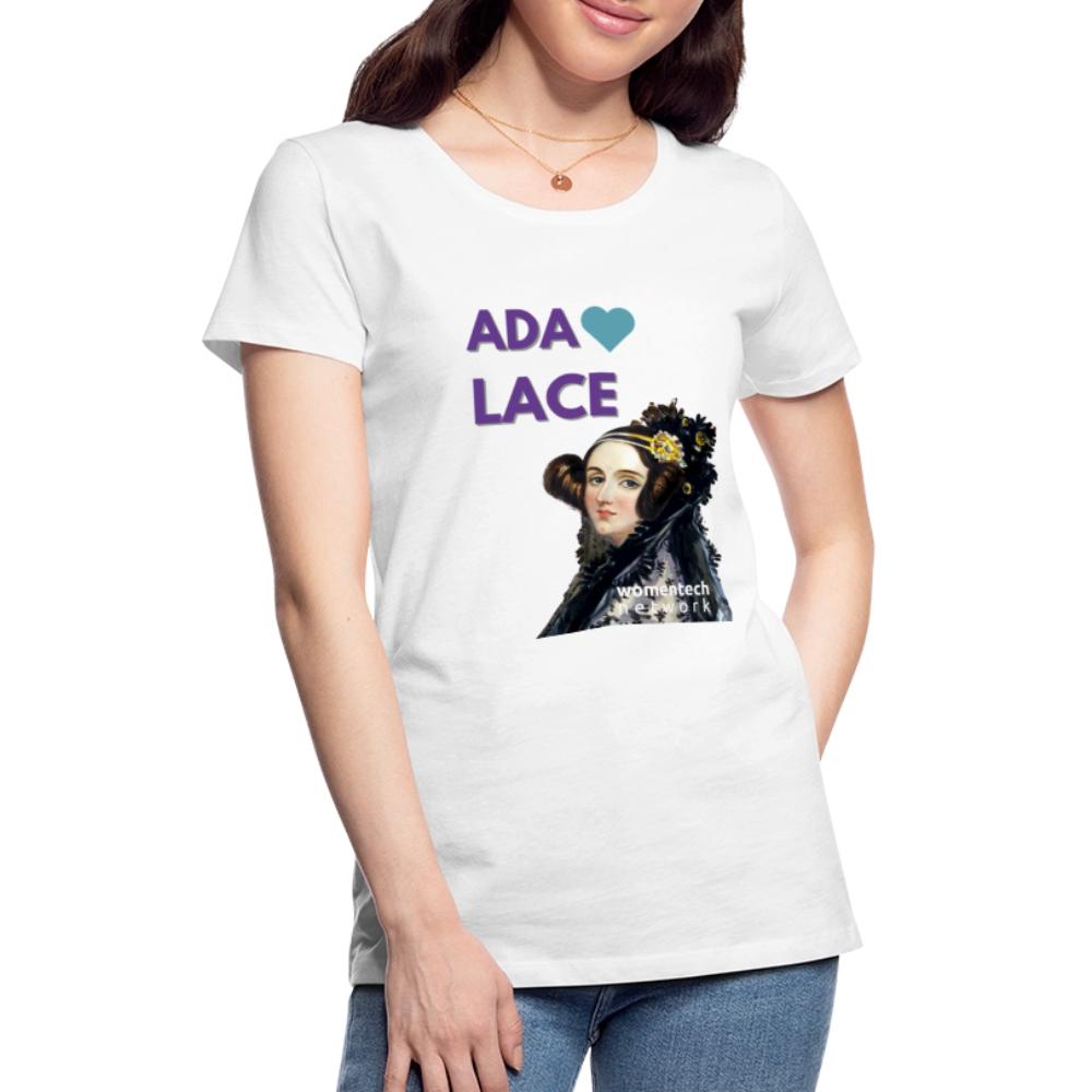 Women’s Premium T-Shirt - Ada Lovelace - Heart - white