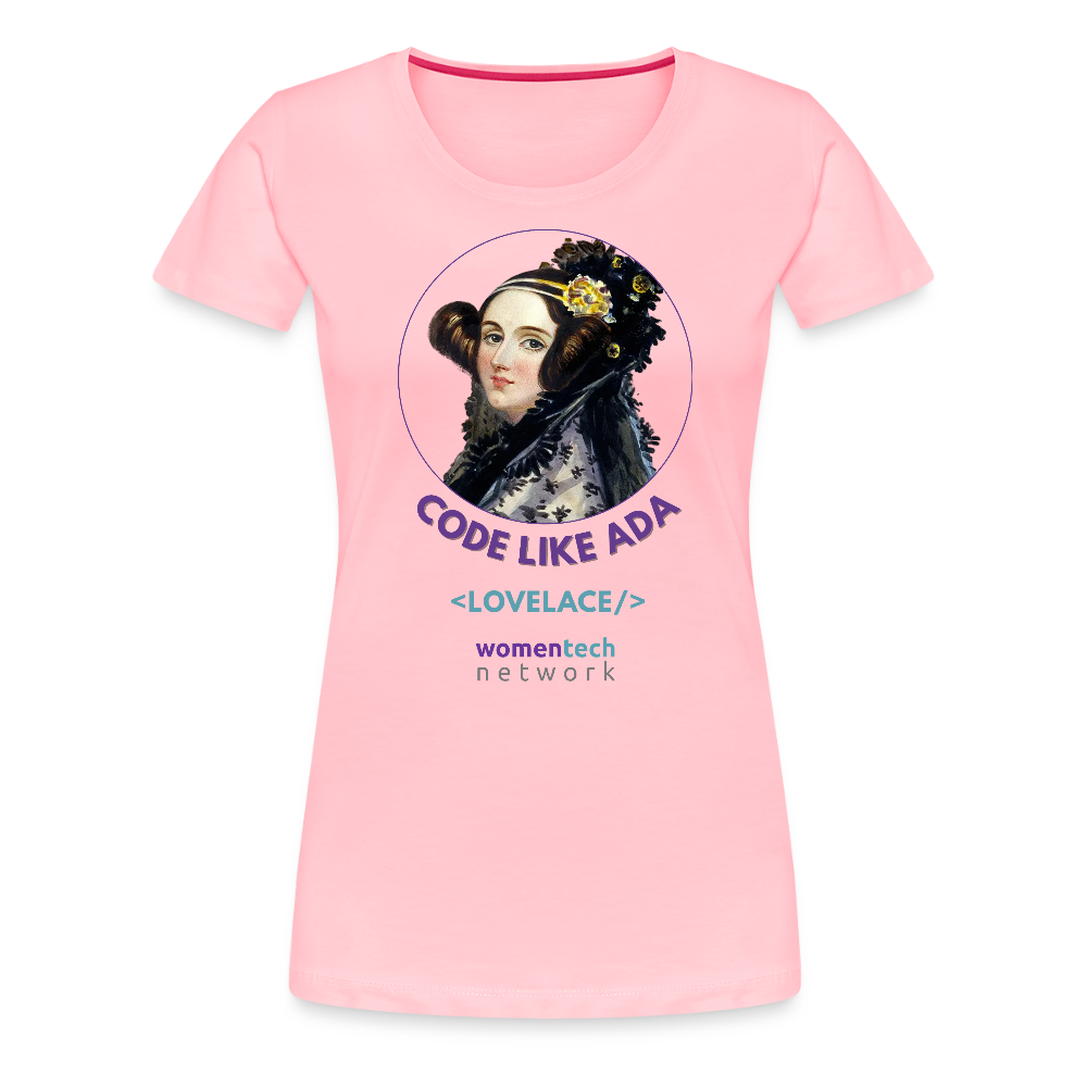 Women’s Premium T-Shirt - Ada Lovelace Edition - Code Like Ada - pink