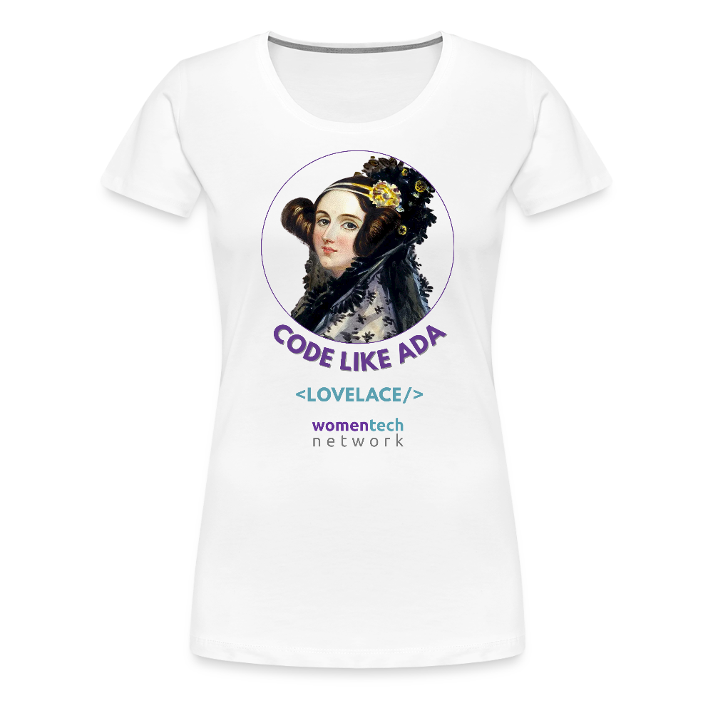Women’s Premium T-Shirt - Ada Lovelace Edition - Code Like Ada - white