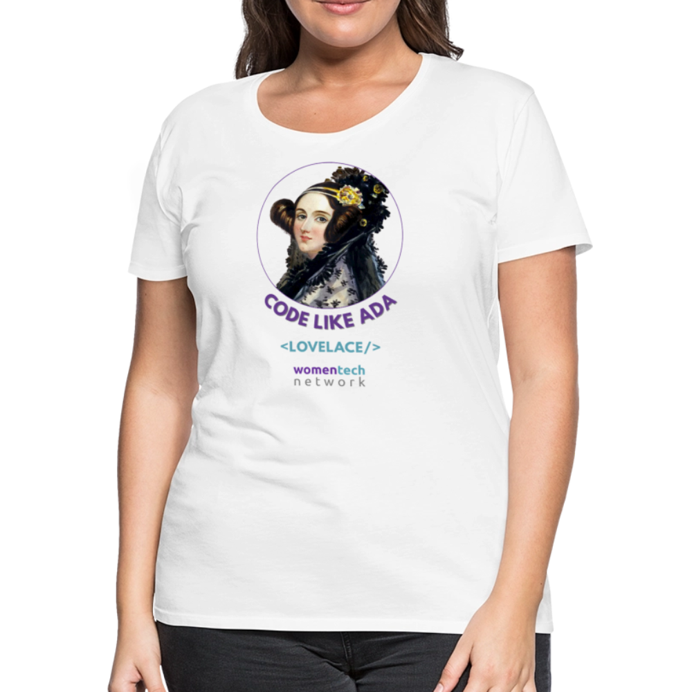 Women’s Premium T-Shirt - Ada Lovelace Edition - Code Like Ada - white