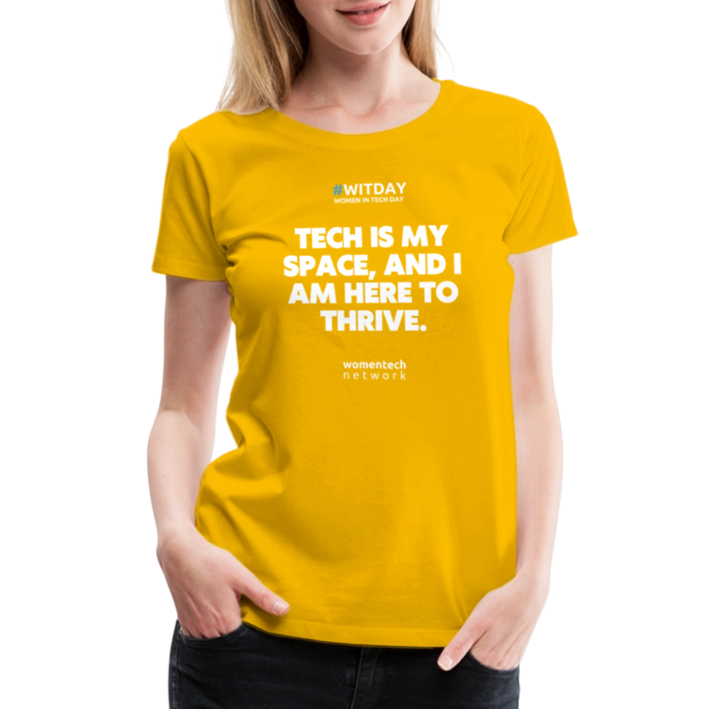 Women’s Premium T-Shirt - Tech is my space - sun yellow