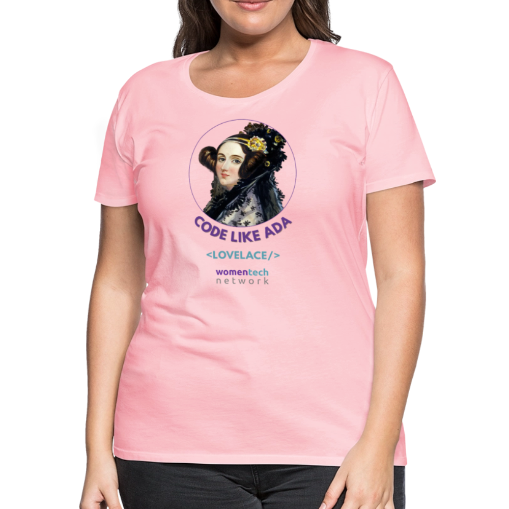 Women’s Premium T-Shirt - Ada Lovelace Edition - Code Like Ada - pink