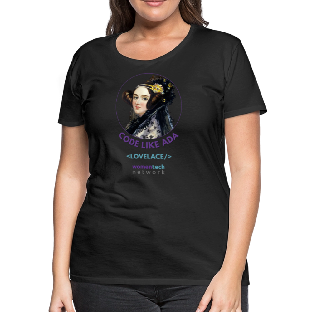Women’s Premium T-Shirt - Ada Lovelace Edition - Code Like Ada - black