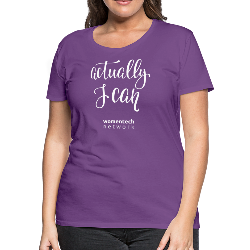 Women’s Premium T-Shirt - Actually I Can - purple