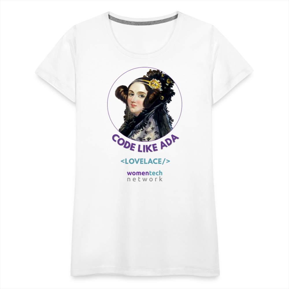 Women’s Premium T-Shirt - Ada Lovelace Edition - Code Like Ada - white
