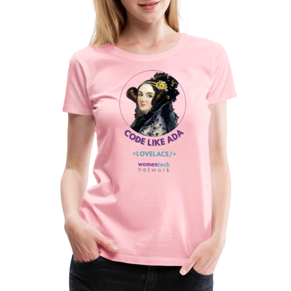 Women’s Premium T-Shirt - Ada Lovelace Edition - Code Like Ada - pink
