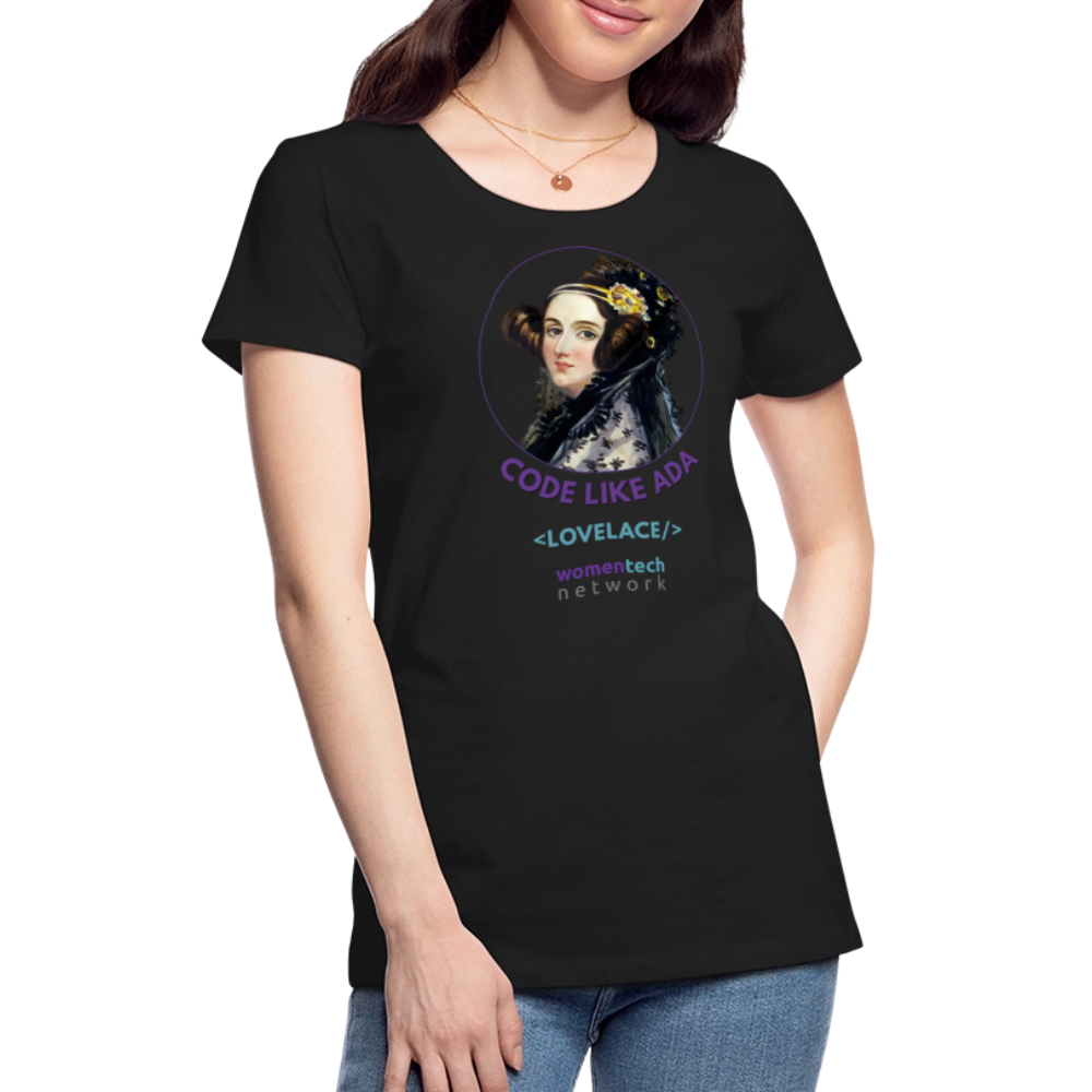 Women’s Premium T-Shirt - Ada Lovelace Edition - Code Like Ada - black