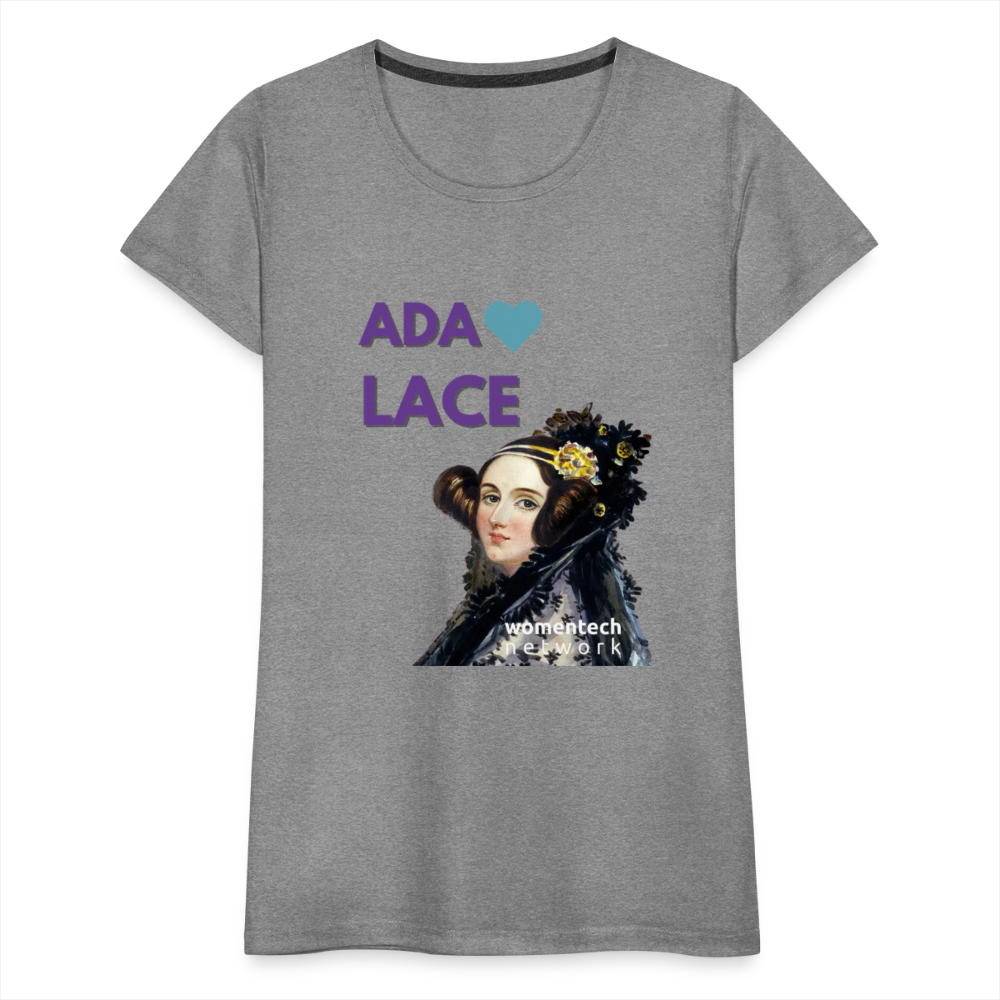 Women’s Premium T-Shirt - Ada Lovelace - Heart - heather gray