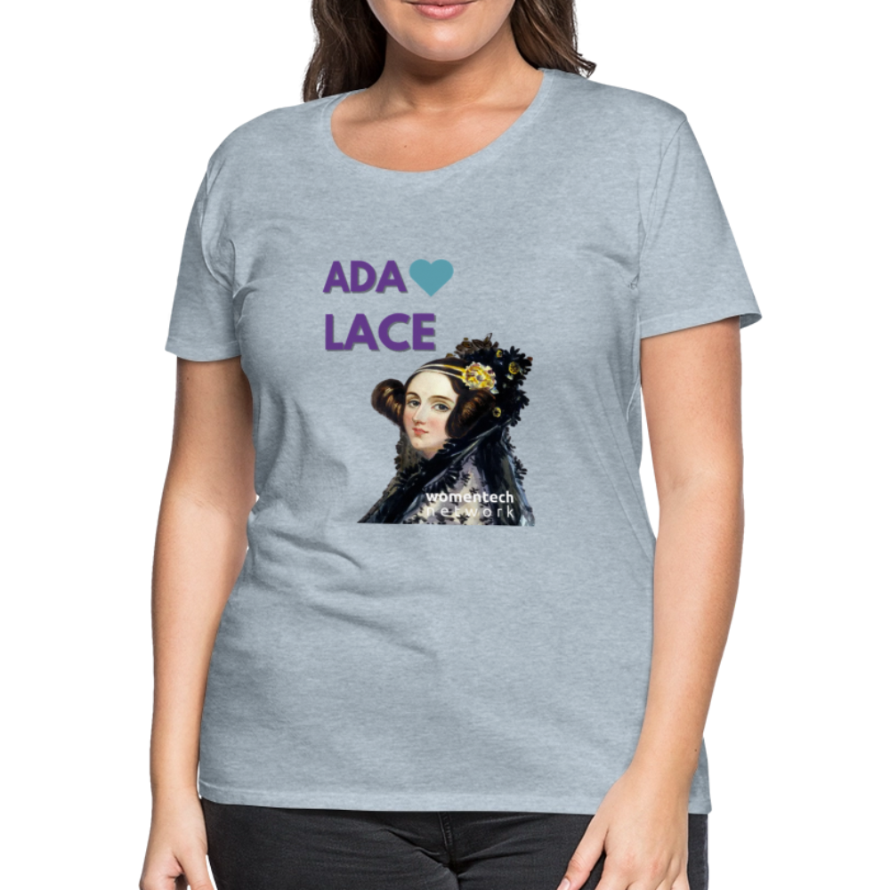 Women’s Premium T-Shirt - Ada Lovelace - Heart - heather ice blue