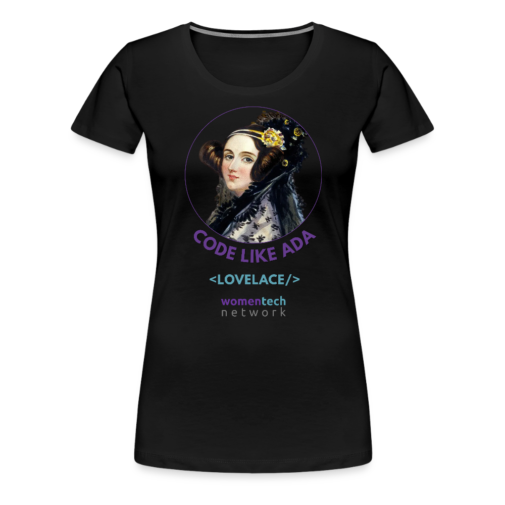 Women’s Premium T-Shirt - Ada Lovelace Edition - Code Like Ada - black