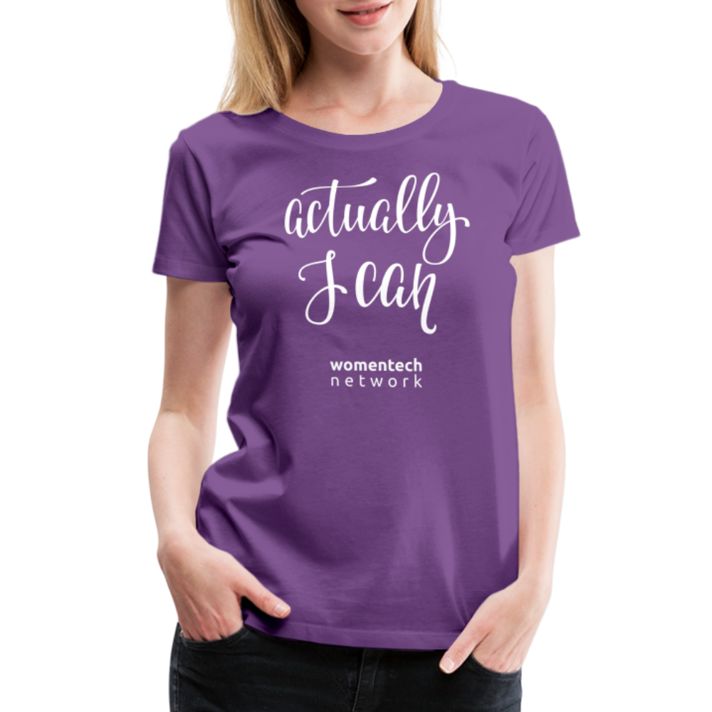 Women’s Premium T-Shirt - Actually I Can - purple