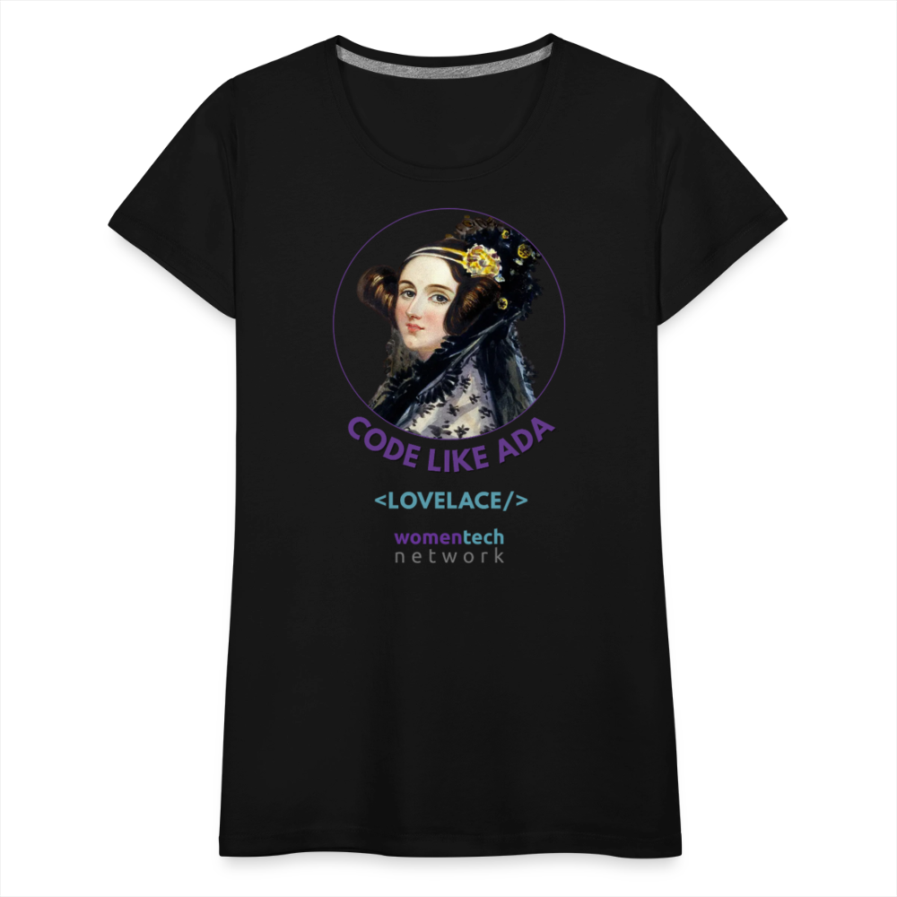 Women’s Premium T-Shirt - Ada Lovelace Edition - Code Like Ada - black