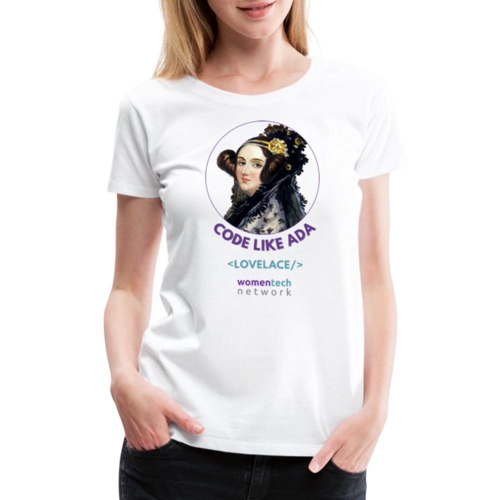 Women’s Premium T-Shirt - Ada Lovelace Edition - Code Like Ada - white