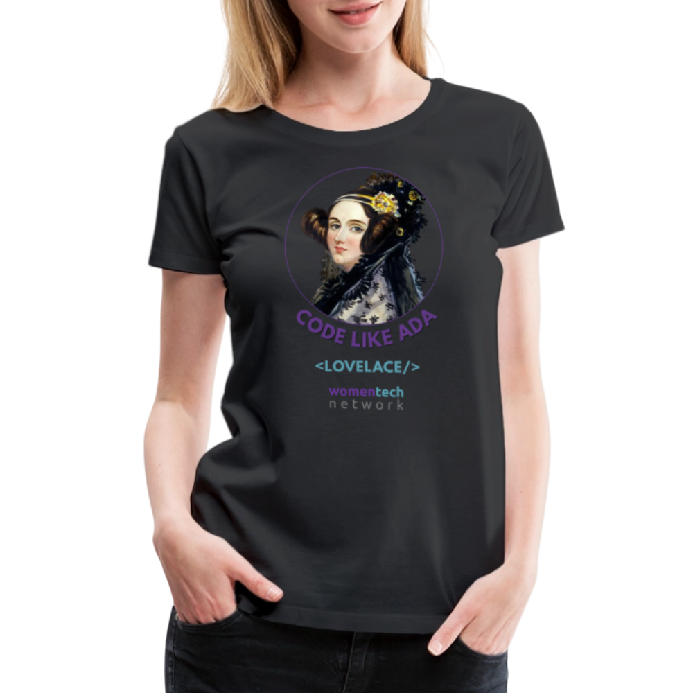 Women’s Premium T-Shirt - Ada Lovelace Edition - Code Like Ada - black