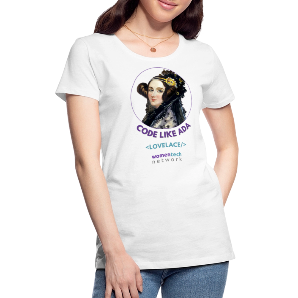 Women’s Premium T-Shirt - Ada Lovelace Edition - Code Like Ada - white