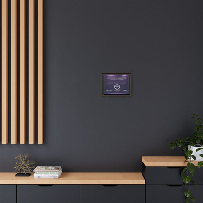 Finalist Printing Licence & Exclusive Chief in Tech Global Awards Certificate - Matte Canvas, Pinewood Framed (Multi-color)