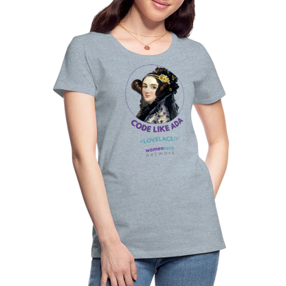 Women’s Premium T-Shirt - Ada Lovelace Edition - Code Like Ada - heather ice blue