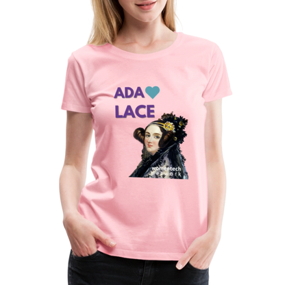 Women’s Premium T-Shirt - Ada Lovelace - Heart - pink