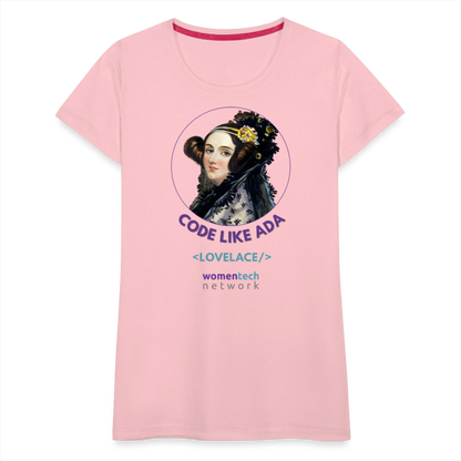 Women’s Premium T-Shirt - Ada Lovelace Edition - Code Like Ada - pink
