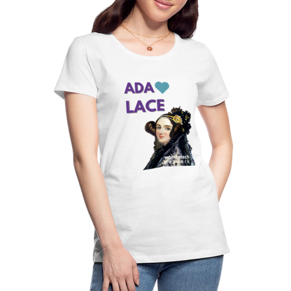 Women’s Premium T-Shirt - Ada Lovelace - Heart - white