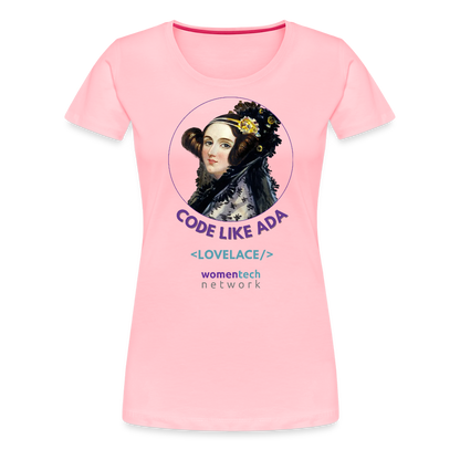 Women’s Premium T-Shirt - Ada Lovelace Edition - Code Like Ada - pink