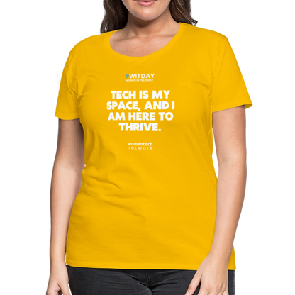 Women’s Premium T-Shirt - Tech is my space - sun yellow