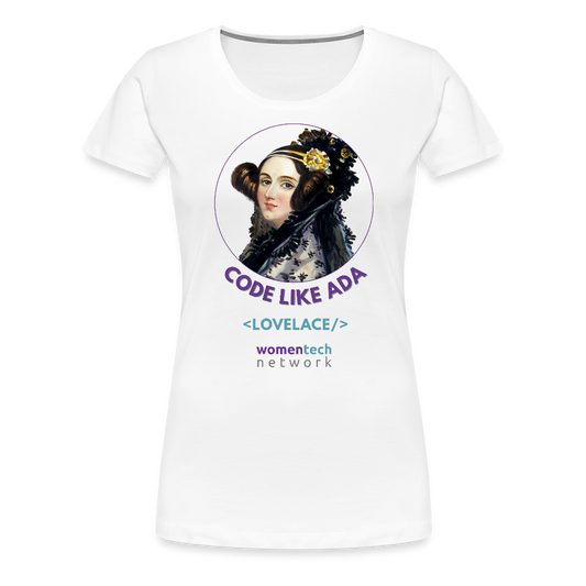 Women’s Premium T-Shirt - Ada Lovelace Edition - Code Like Ada - white