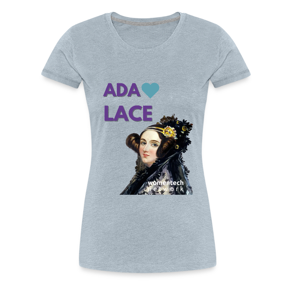 Women’s Premium T-Shirt - Ada Lovelace - Heart - heather ice blue