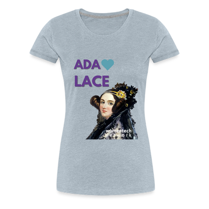 Women’s Premium T-Shirt - Ada Lovelace - Heart - heather ice blue
