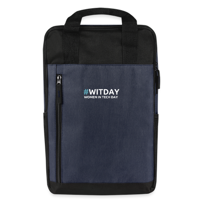 Laptop Backpack #WITDAY - heather navy/black