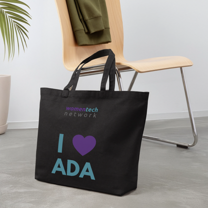 Eco-Friendly Cotton Tote - Ada Lovelace Edition - Heart - black