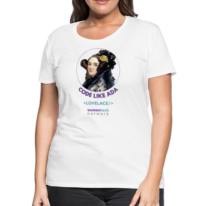 Women’s Premium T-Shirt - Ada Lovelace Edition - Code Like Ada - white
