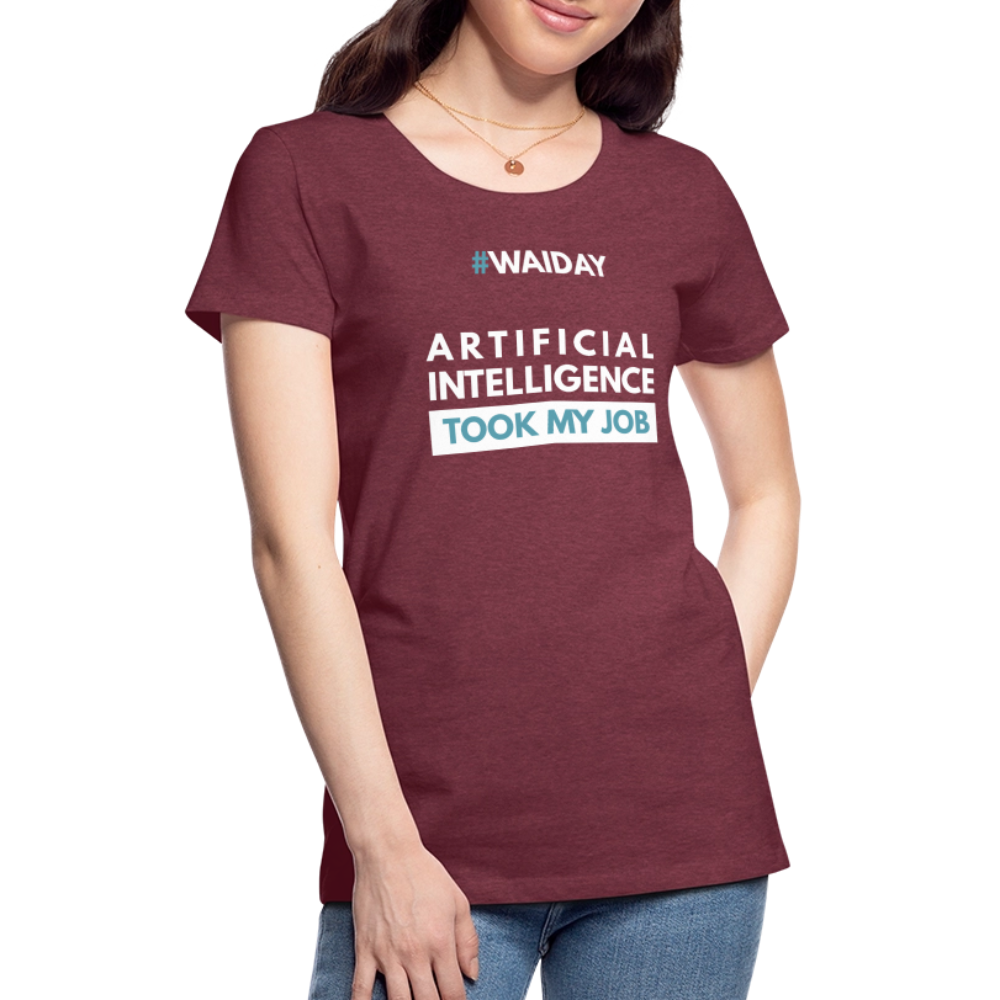 Women’s Premium T-Shirt - Women In AI Day Edition - heather burgundy