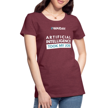 Women’s Premium T-Shirt - Women In AI Day Edition - heather burgundy