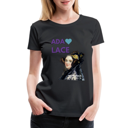Women’s Premium T-Shirt - Ada Lovelace - Heart - black