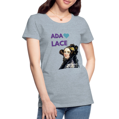 Women’s Premium T-Shirt - Ada Lovelace - Heart - heather ice blue