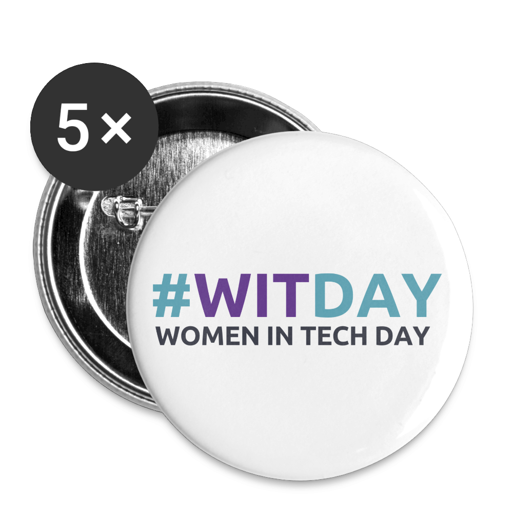 Buttons large 2.2'' (5-pack) - #WITDAY - white