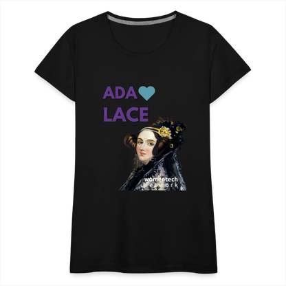 Women’s Premium T-Shirt - Ada Lovelace - Heart - black