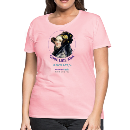 Women’s Premium T-Shirt - Ada Lovelace Edition - Code Like Ada - pink