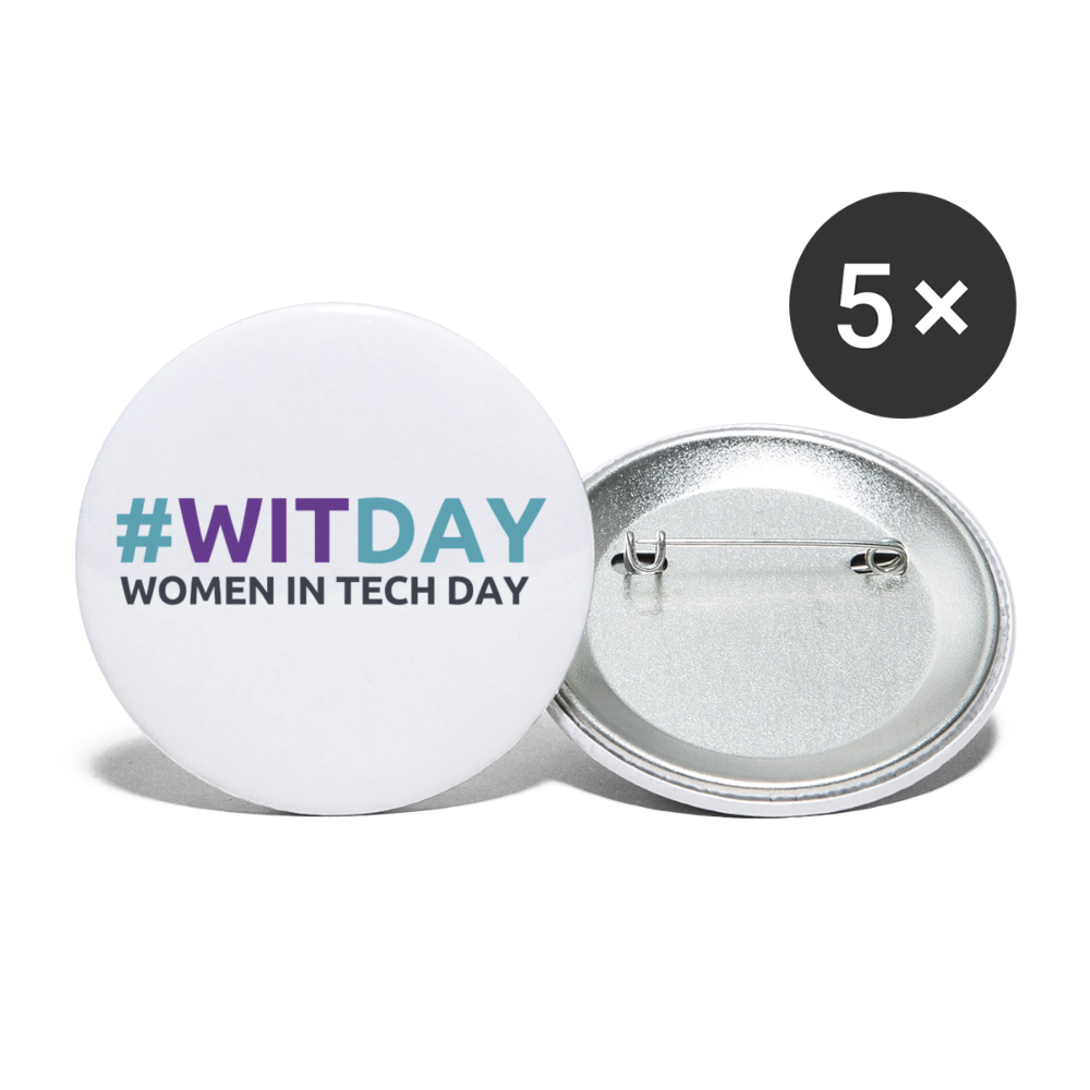 Buttons small 1'' (5-pack) - #WITDAY - white