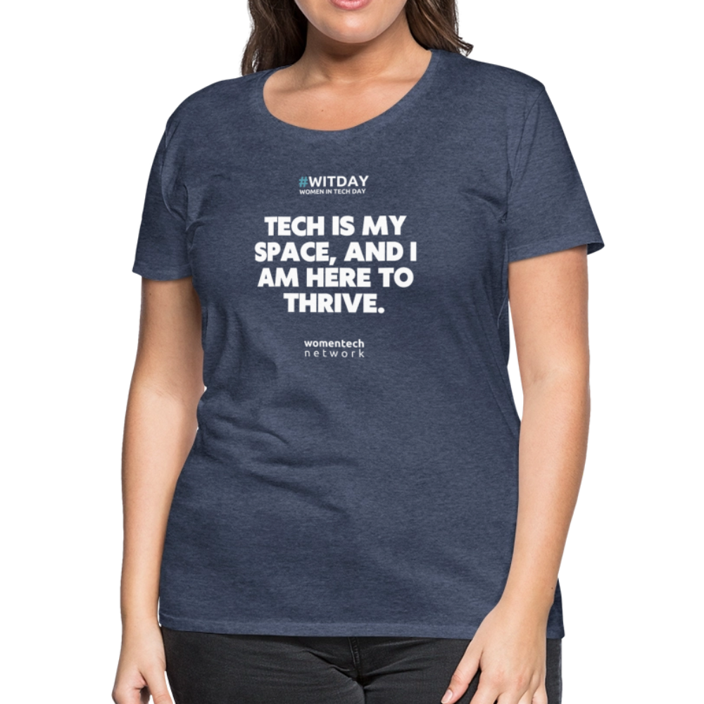 Women’s Premium T-Shirt - Tech is my space - heather blue