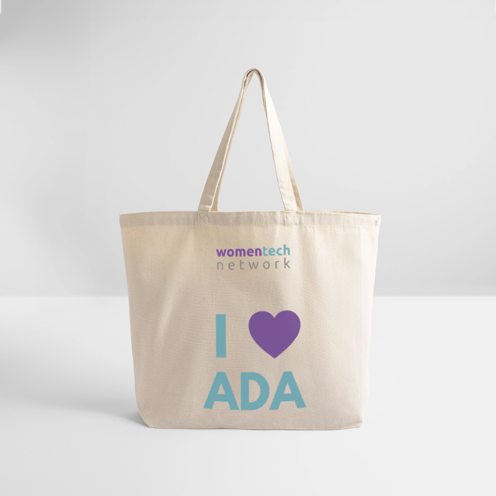 Eco-Friendly Cotton Tote - Ada Lovelace Edition - Heart - natural