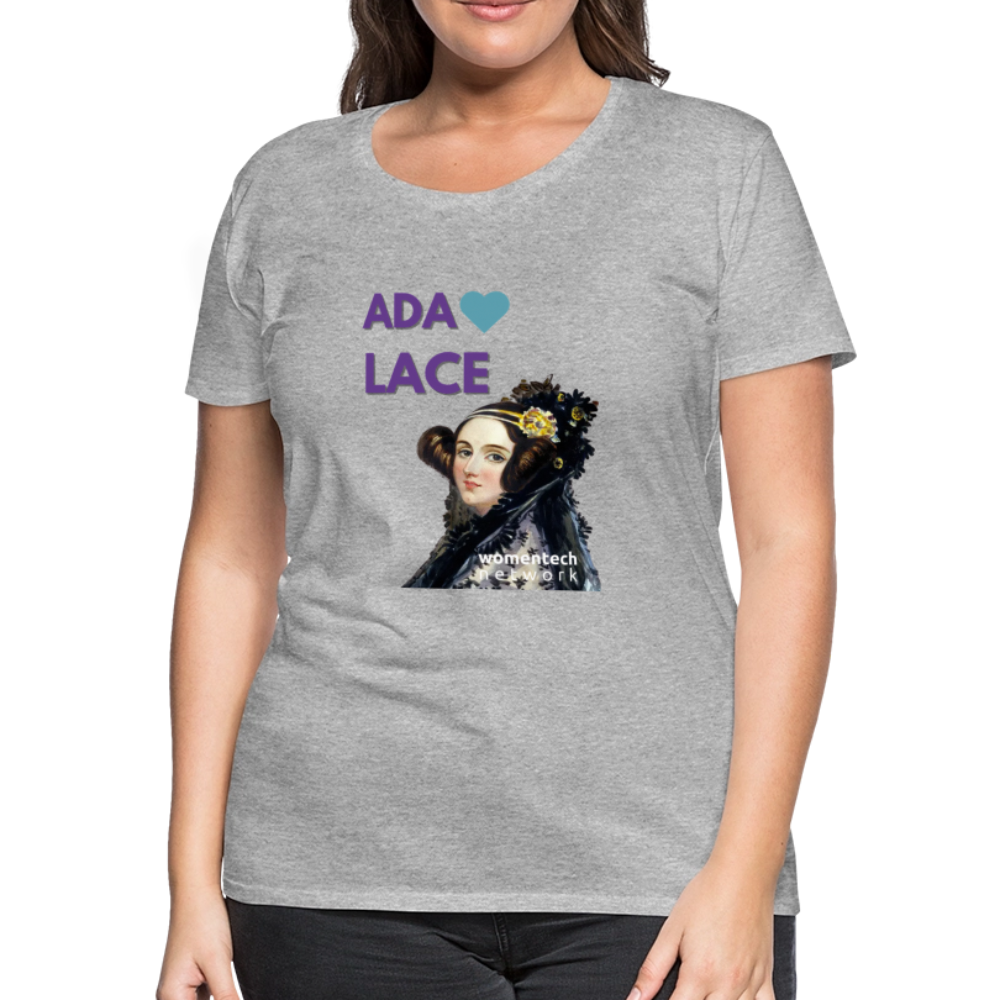 Women’s Premium T-Shirt - Ada Lovelace - Heart - heather gray