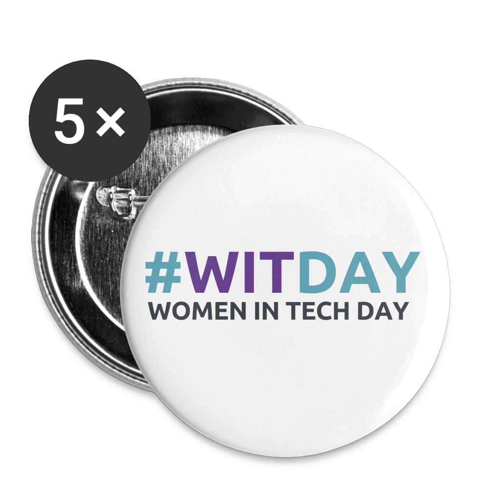 Buttons small 1'' (5-pack) - #WITDAY - white