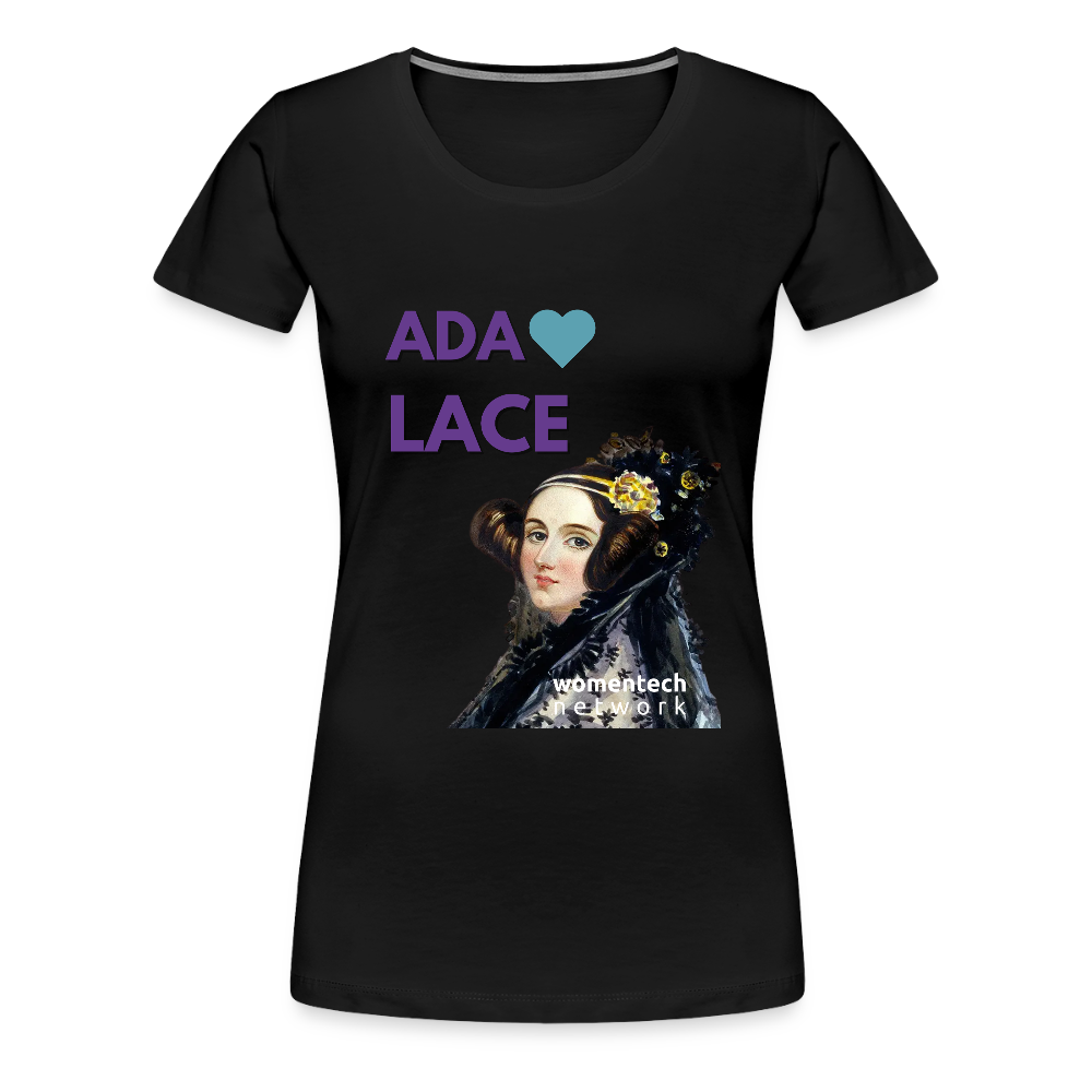 Women’s Premium T-Shirt - Ada Lovelace - Heart - black