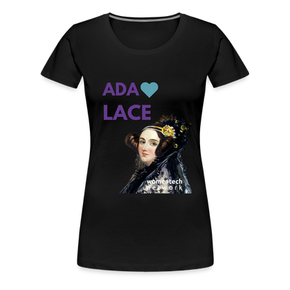 Women’s Premium T-Shirt - Ada Lovelace - Heart - black