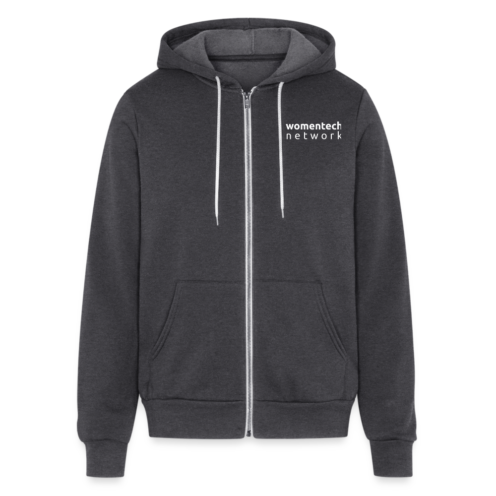 Bella + Canvas Unisex Full Zip WomenTech Hoodie - charcoal grey